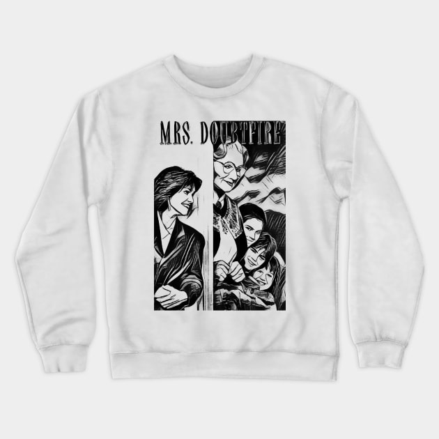 mrs doubtfire Crewneck Sweatshirt by RetroScribbles